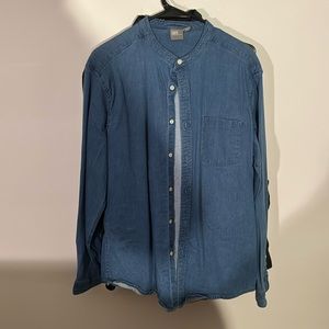 Denim Granddad Collar Shirt